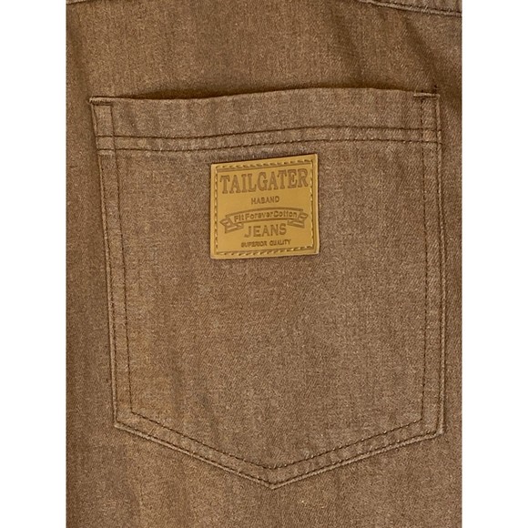 THE HABAND TAILGATER PANTS Mens 54 Orangey Brown color Denim SHORTENED - Picture 8 of 10